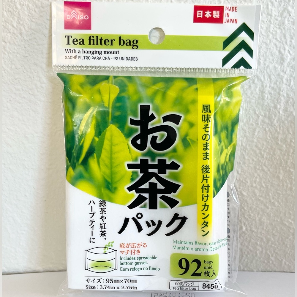 Daiso Japan Empty Tea Filter Bag for leaf 92pcs Size:3.74in × 2.75in